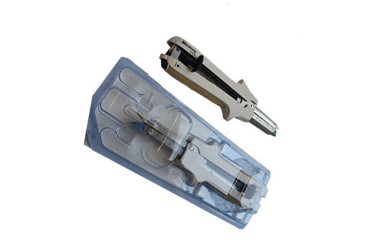 Disposable linear cutter stapler with blue green floating cartridge reload